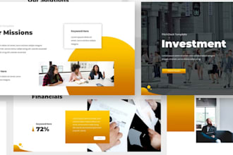 design professional investor pitch deck presentation for startup and business