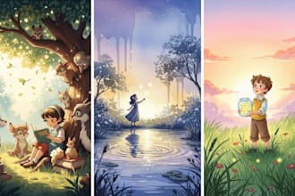 aquarell kinderbuchillustration für kinderbuch geschichtenbuch buchillustration