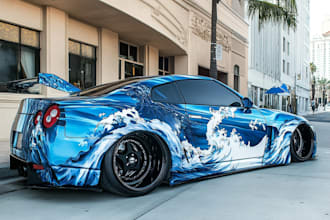 make a racing sport car wrap design