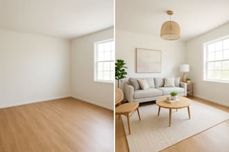 do virtual staging and add realistic furniture to your home for real estate list
