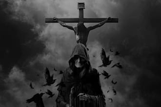 make a cinematic horror movie poster