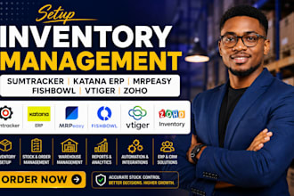 setup sumtracker katana erp mrpeasy fishbowl vtiger zoho inventory management