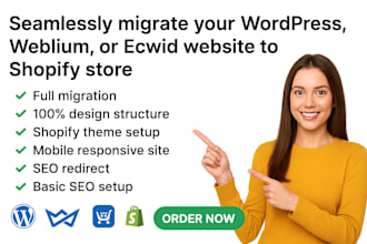 seamlessly migrate wordpress weblium ecwid website to shopify store migration
