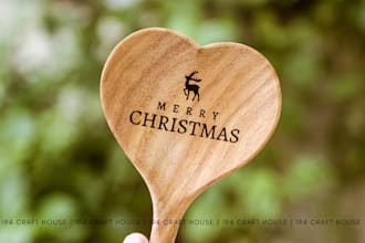 engraved merry christmas wooden heart spoon christmas gifts