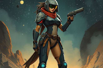 sci fi character illustration or sci fi character