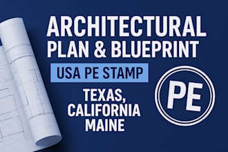 architectural plan architectural blueprint USA pe stamp and architectural stamp