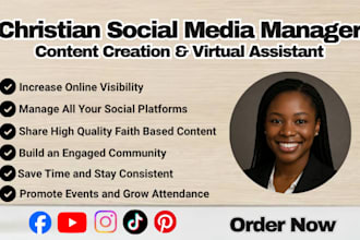 do christian social media management content creation personal virtual assistant