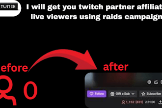 get you twitch partner affiliate live viewers using  campaign