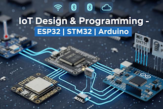 design and program lot projects with stm32 esp32  msp430 and arduino