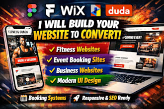 build figma framer site duda design wix fitness coach event booking website