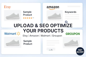 upload groupon optimized product seo listing etsy walmart amazon product listing