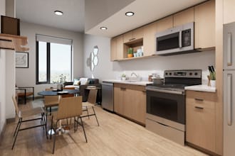 remodel modern kitchen,furniture layout,studio apartment design,dining,rendering