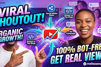 do youtube channel, video shoutout for massive growth no bot