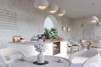 restyle 3d cafe interior design,4k supermarket, grocery store,bar,render retail