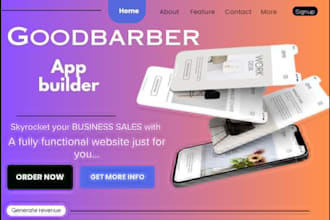 build lovable ai app, loyalty goodbarber app, weweb glide softr nimbo webapp y2k