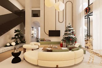 visualize 3d holiday livingroom interior, basement floor,loft lounge,vray render