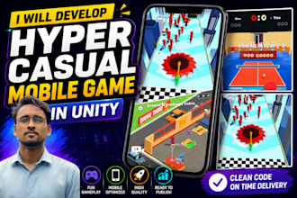 make a custom hyper casual game for android and ios