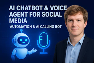 build chatbot development with ai calling bot, ai voice agent for social media