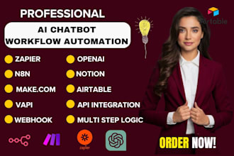 build ai chatbot, voice agent, workflow automations with vapi, n8n, make, zapier