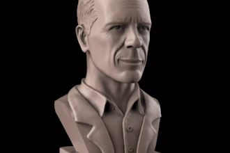 create realistic 3d head model,3d printable busts,headbust,face sculpt,stl print
