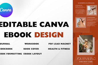 do canva ebook design, canva template design, canva brochure as canva designer