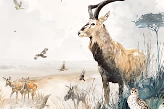 draw a watercolor landscape illustration