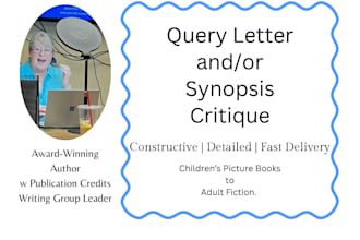 edit your query letter and synopsis for kid and adult books