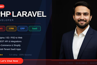 develop custom php laravel webapps , saas , CRM , react js