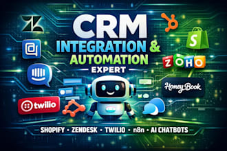 integrate CRM with zendesk, intercom, gorgias, hubspot, zoho systems shopify n8n