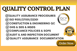 create quality control plan, qc plan, qcp, qaqc