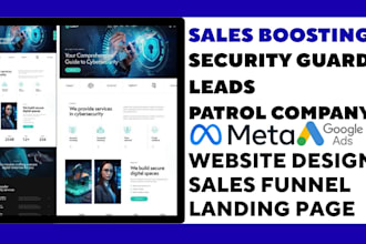 generate security guard lead, camera, access control, and patrol company website