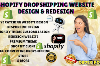 re design shopify dropshipping store shopify ecommerce website design