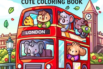 create KDP coloring book covers and pages for kids and adults for KDP and etsy