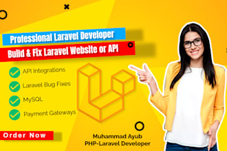 build, fix, and optimize your laravel website or restful API professionally