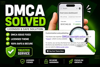fix shopify theme license dmca issue