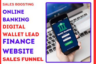 generate fintech online banking, and digital wallet leads with a finance website
