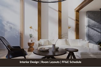 do interior design, furniture sourcing, room layouts