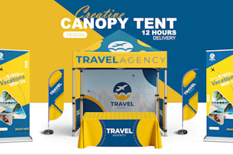 design modern canopy tent, gazebo, event tent, trade show booth branding