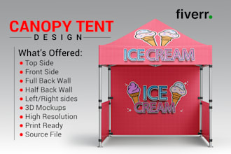 design canopy tent, feather flag, backdrop banner,