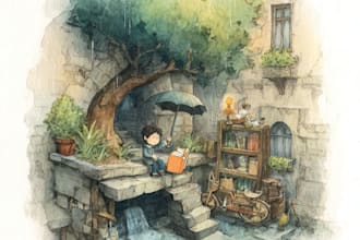 do watercolor illustrations for KDP children book art