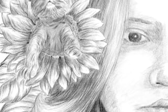 draw custom pencil sketch portrait perfect for a unique gift