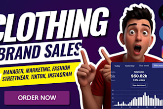 clothing brand marketing shopify store promotion clothing brand sales manager