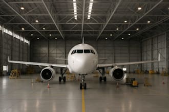 construct aircraft hanger, cgi fuel station, wash bay, mockup cinematic aviation
