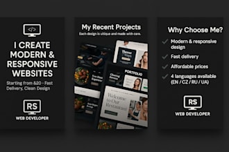 create beautiful and modern websites prices start from 20 dolars