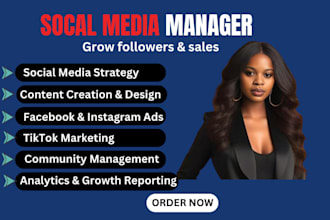 manage instagram, facebook with growth strategy, content and ads