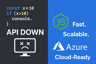 develop nodejs rest apis and microservices with azure cloud deployment