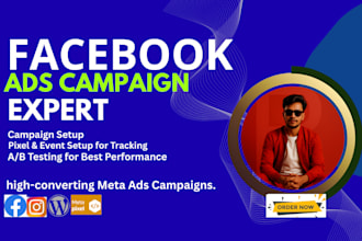 setup and manage facebook ads campaign, instagram ads, meta ad marketing