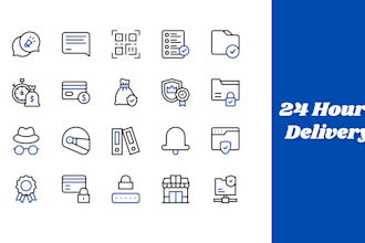 design unique custom icon set for web and app