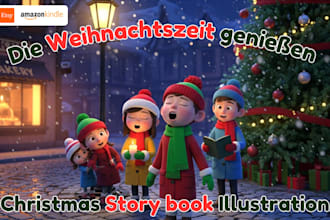 weihnachtsgeschichtenbuch illustrieren, illustration für weihnachtsgeschichtenbu