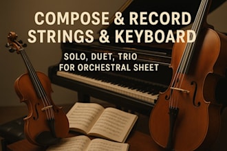 record and compose strings and keyboard solo, duet, trio for orchestral sheet